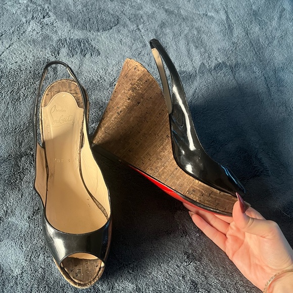 Christian Louboutin Wedge Slingback Heels - Picture 5 of 5